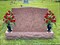 Artificial Cemetery & Memorial Flowers with Vase – Red Silk Rose Gravesite Bouquets, Outdoor Headstone Decoration, Long-Lasting Memorial Arrangement (2 Sets, 18 Heads)